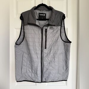 Hurley Men's Light Gray Quilted Vest